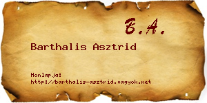 Barthalis Asztrid névjegykártya